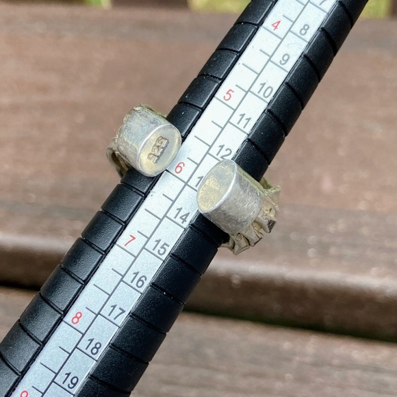 Vintage Sterling Silver 925 Multi Band 7 Bands Brutalist Modern Ring size 6 - Picture 9 of 11